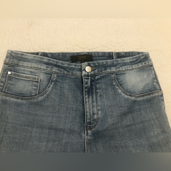 CENIA high rise fringed stretch convijean blue jeans boutique size 14 - Picture 9 of 10